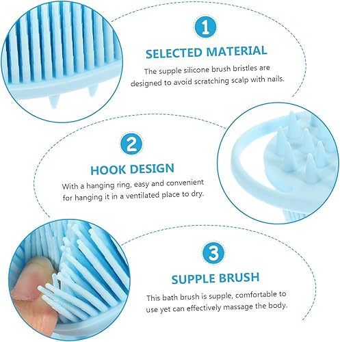 Miniatura 9 de Soft Silicone Sensory Bath Brush with Hook Double Sided Gentle Body Massaging Scrubber for Delicate Skin Portable Shower Exfoliating Scrubber for