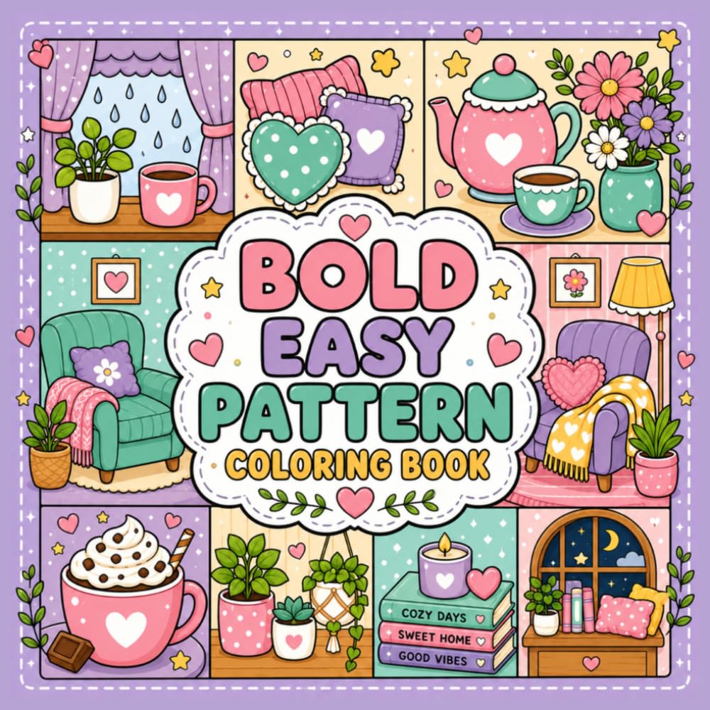 Bold Easy Pattern Coloring Book: Simple Designs for Stress Relief, Relaxation and Creative Fun