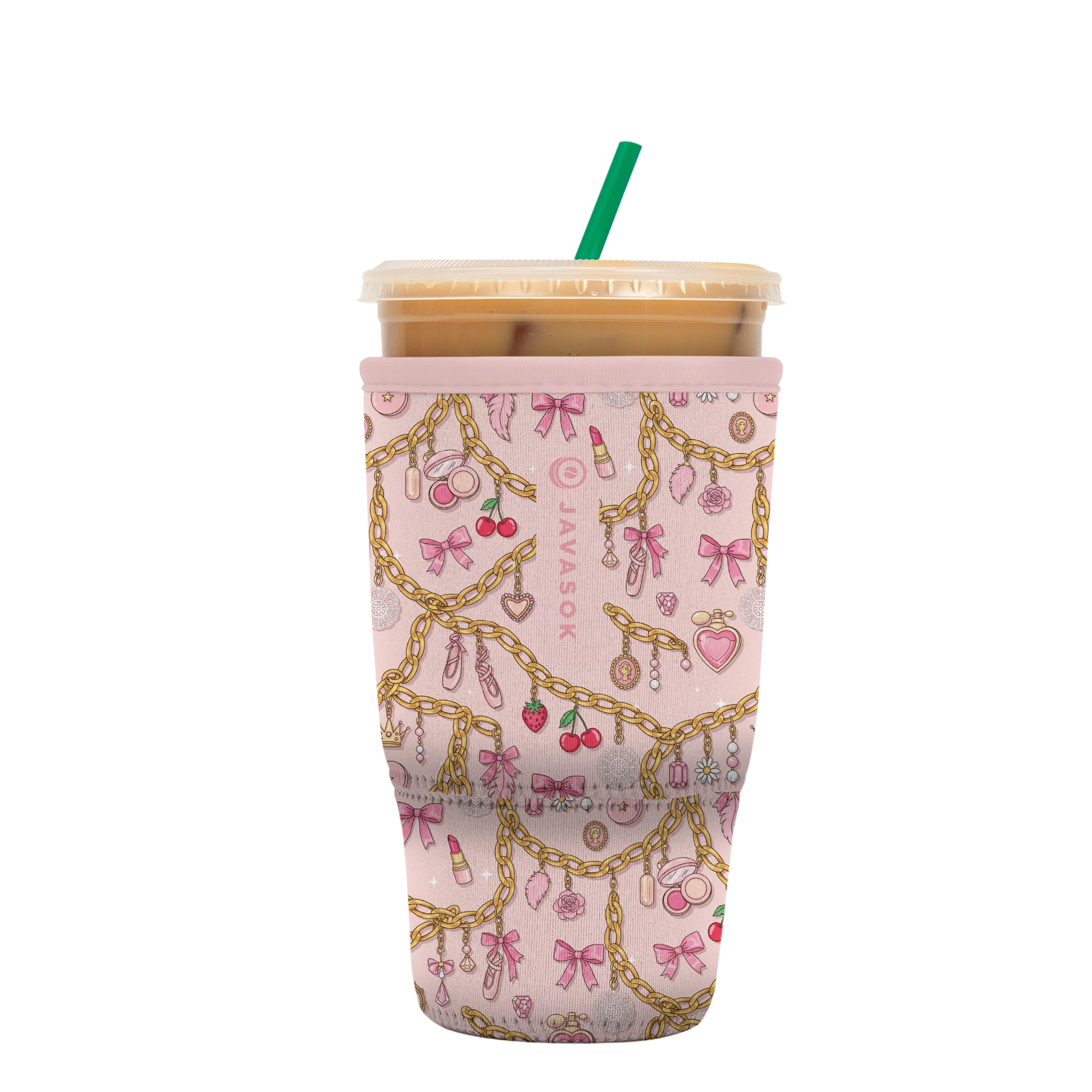 Sok It JavaSok Iced Coffee &amp; Cold Soda Insulated Neoprene Cup Sleeve (Charmed I'm Sure, Large: 30-32oz)