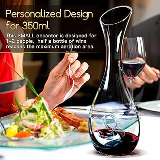NUTRIUPS Wine Decanter, 1.5L Red Wine Decanter, Crystal Glass, Hand Blown Lead-Free Decanter Carafe, Hollow Circle Shape Carafe for Wine Enthusiast