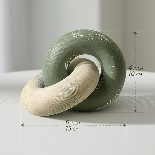 Miniatura 6 de EOSAHR Decoración de nudo de madera de pino bohemio, decoración de eslabones de cadena de madera para mesa auxiliar, estante de libros y mesa