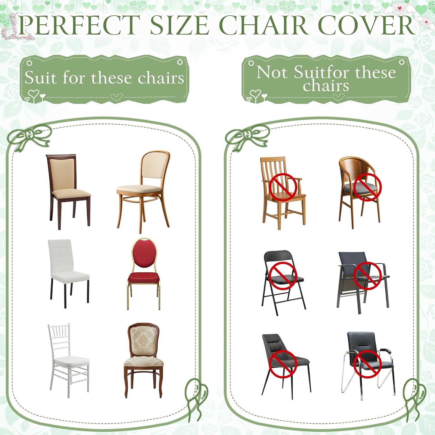 Moukeren 24 Pcs Folding Chair Cover Set with 12 White Spandex Stretch Slipcovers 12 Bows Chair Sashes Washable Chairs Protectors for Wedding Party Banquet Anniversary Events Dining Decor (Sage Green)