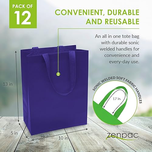 Miniatura 4 de Bolsas de regalo grandes  Paquete de 12 bolsas de regalo de tela reutilizables de arcoíris de colores surtidos con asas, bolsas de regalo para