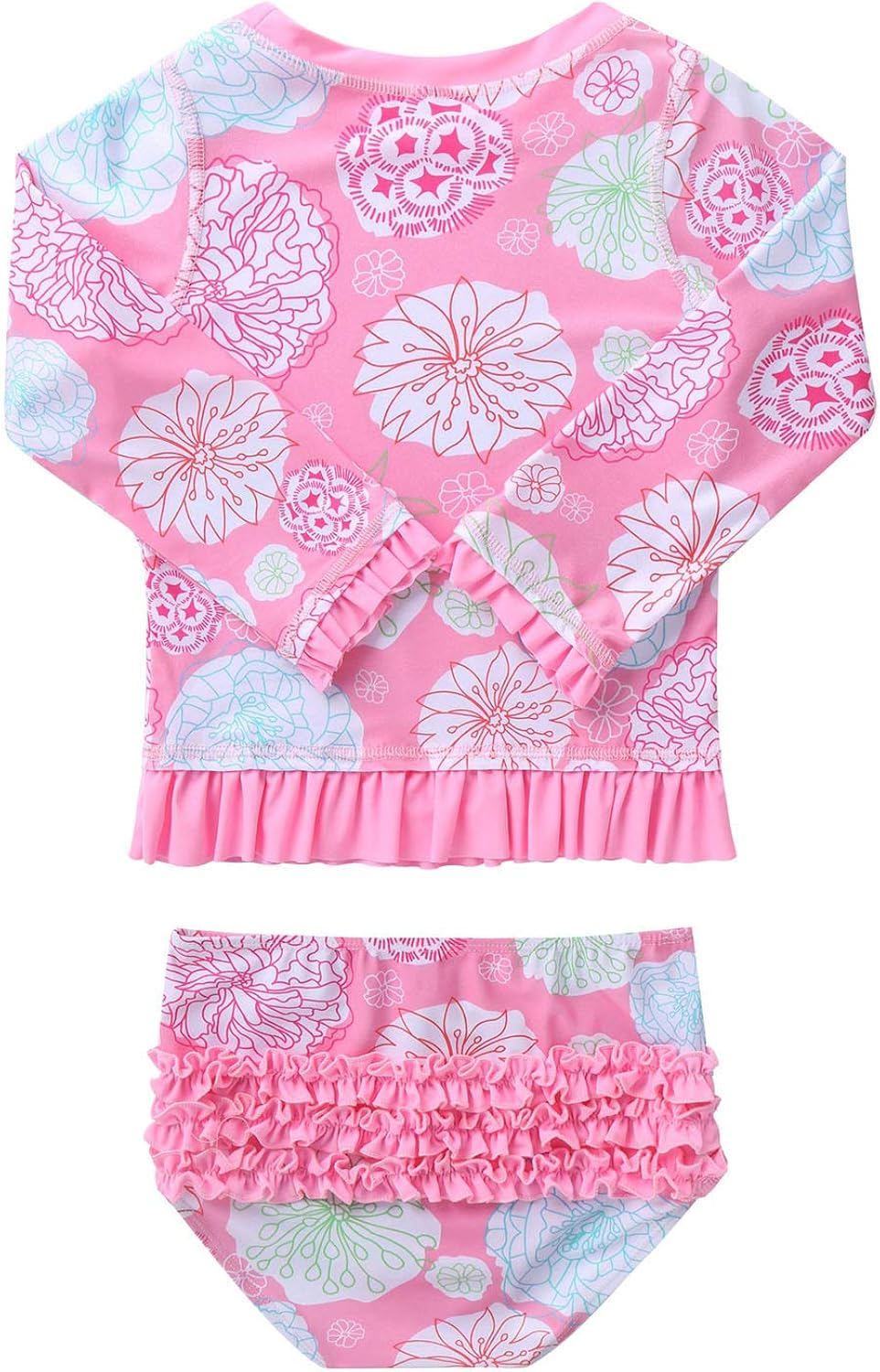 CHICTRY Baby Girls Floral Printed Long Sleeve Top Shirts with Ruffles Back Bottoms Beach Swimsuit: Clothing, Shoes & Jewelry