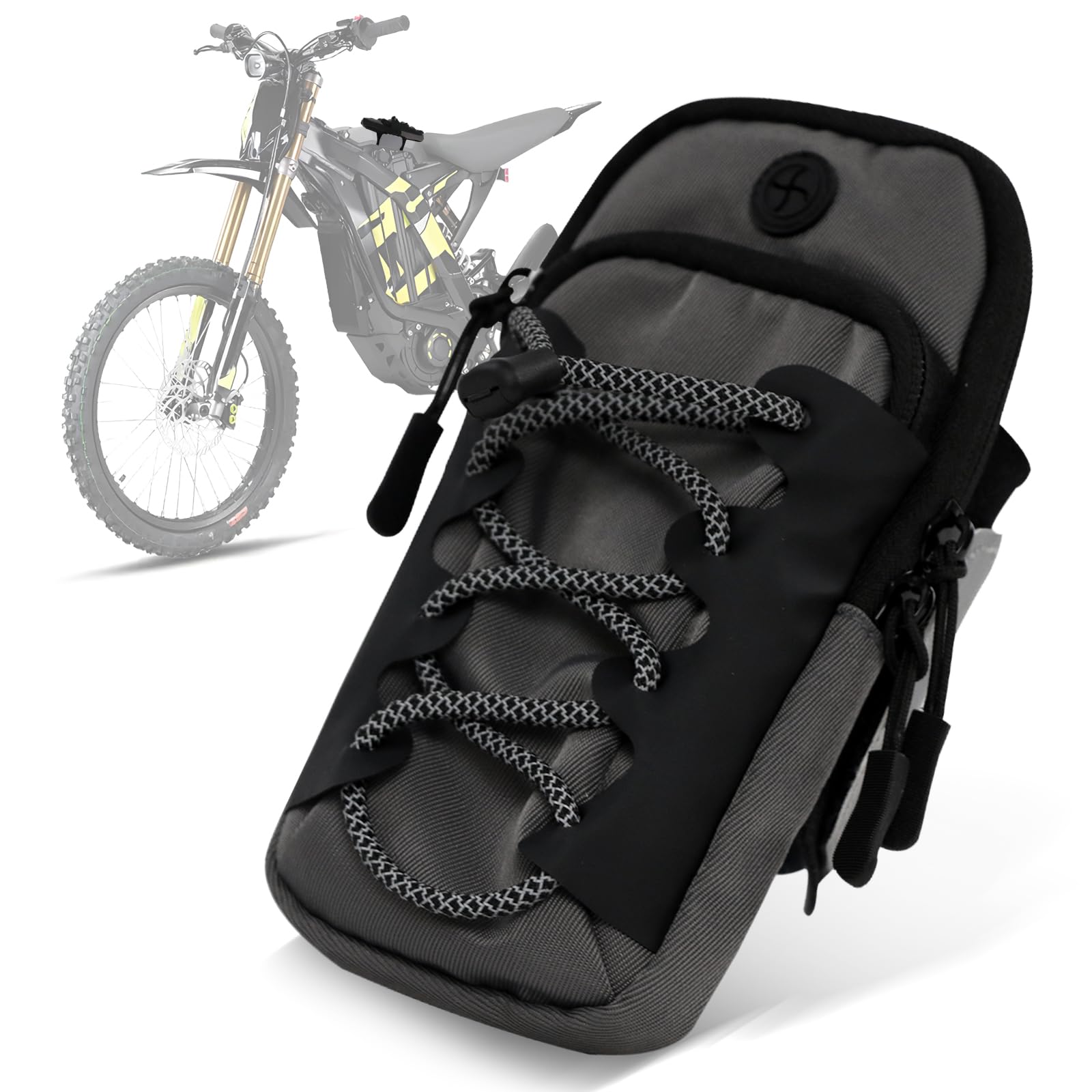 AnXin Electric Dirt Bike Handlebar Bag Motorcycle Battery Cover Storage Bag for Surron Sur-Ron S/X Light Bee S/X Segway X 160/X 260 E-Bike （Grey）