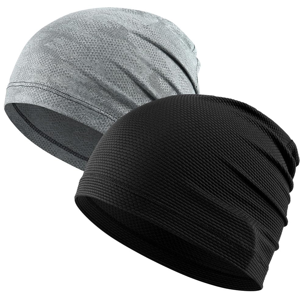 AXBXCX 2 Pack Cooling Skull Cap for Men Women - Breathable Summer Beanie for Running Cycling Motorcycle