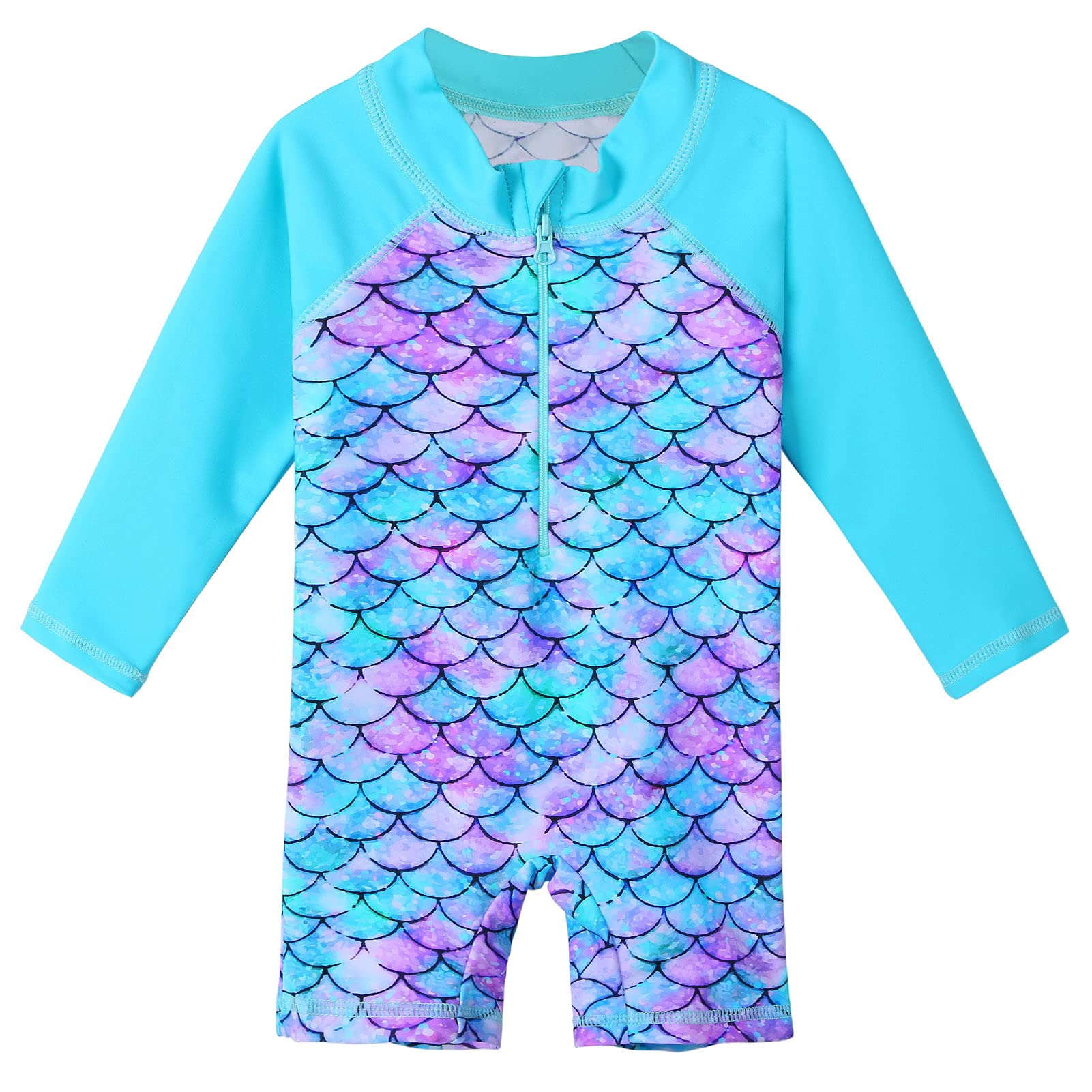 XFGIRLS Baby/Toddler Girls Swimsuit Long Sleeve One-Piece Bathing Suit Rash Guard