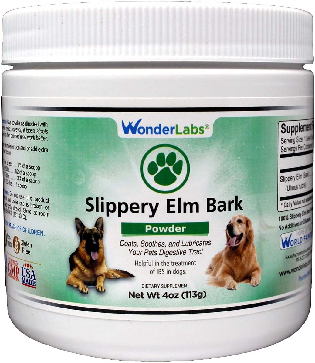 Wonder Laboratories Labs Slippery Elm Bark Powder, Supports and Promotes a Healthier Digestive Tract for Your Pet