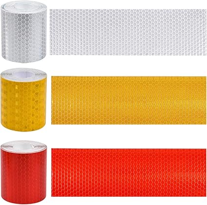Reflektorband Selbstklebend 5cm X 3m - Weiß, Rot, Gelb Für Nacht-Sicherheit