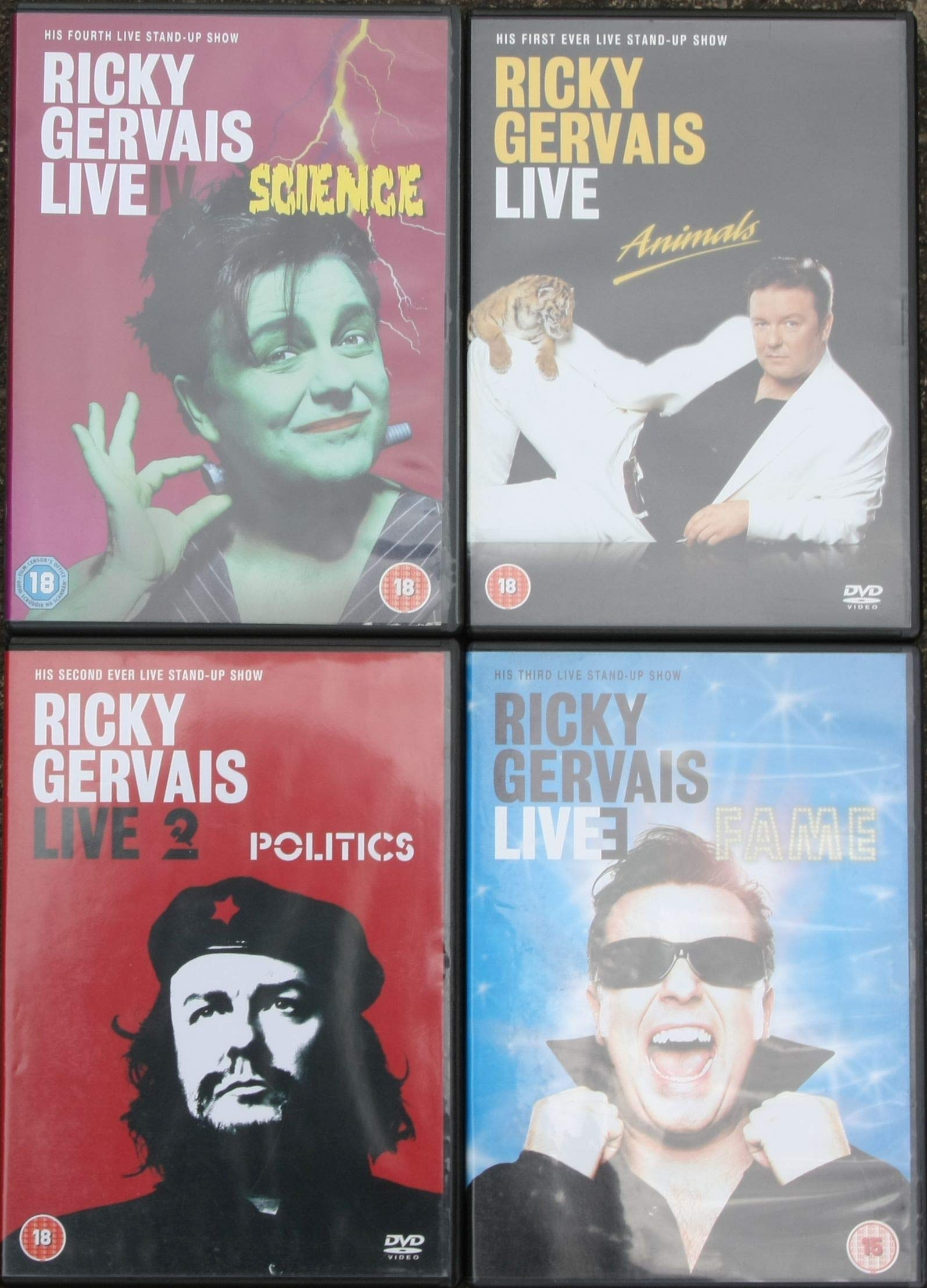 RICKY GERVAIS STAND-UP LIVE COMEDY COLLECTION 4 DVDS: 1