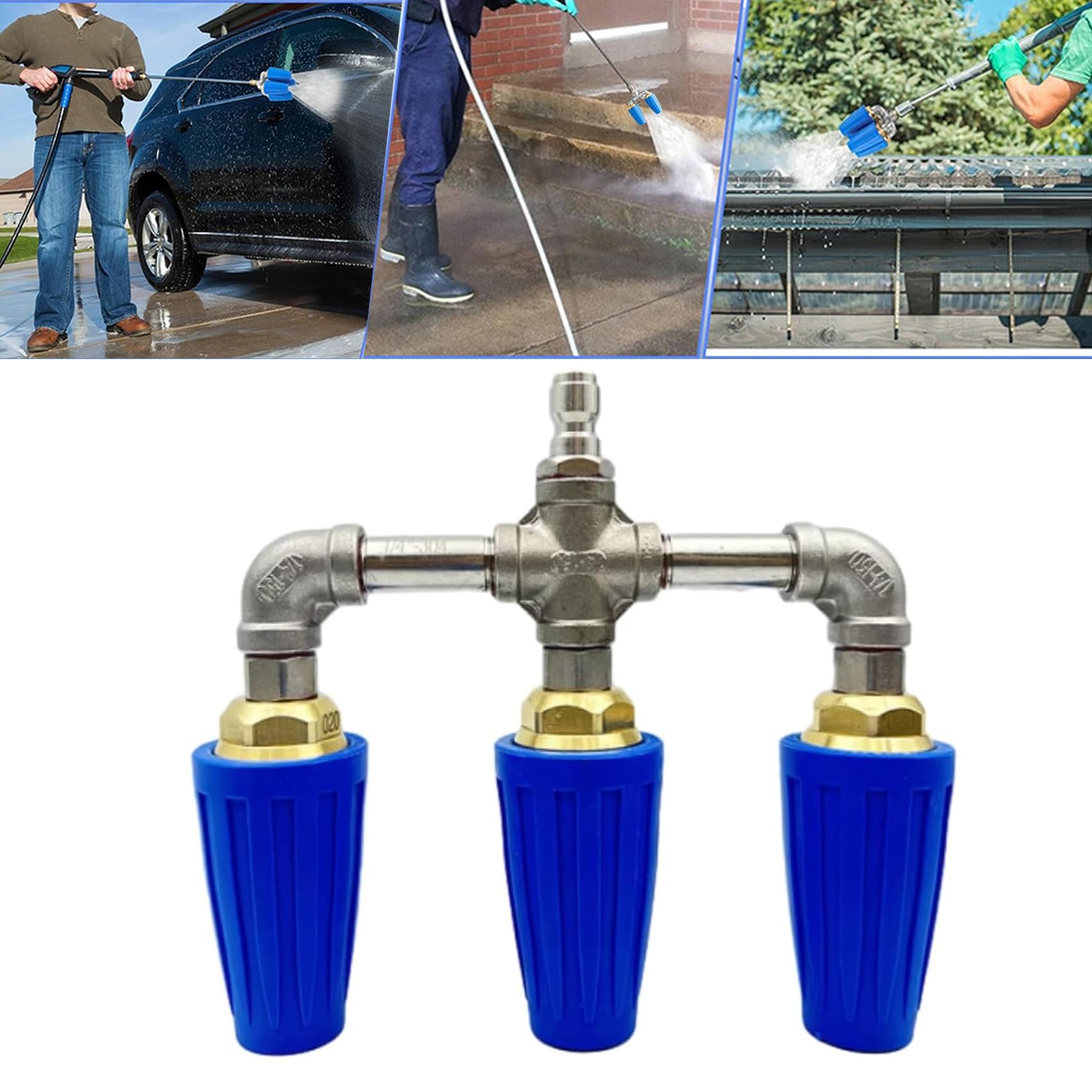 Nettoyeur haute pression a double buse turbo pour terrasses et allees
