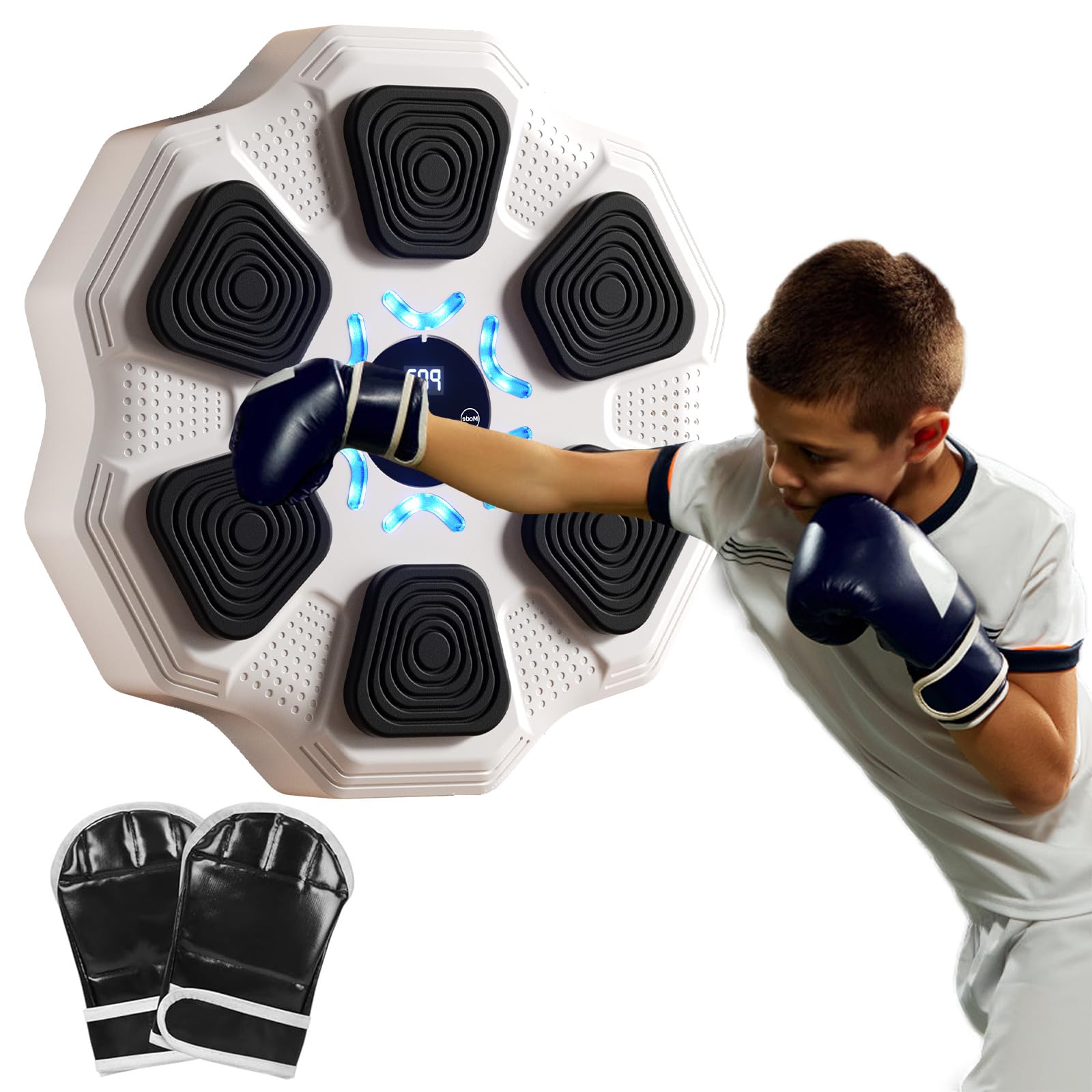 Music Boxing Machine for Adults, Bluetooth Smart Boxing Training Machine, Wall Target Punching Workout for Home Office Gym Fitness Equipment ﻿