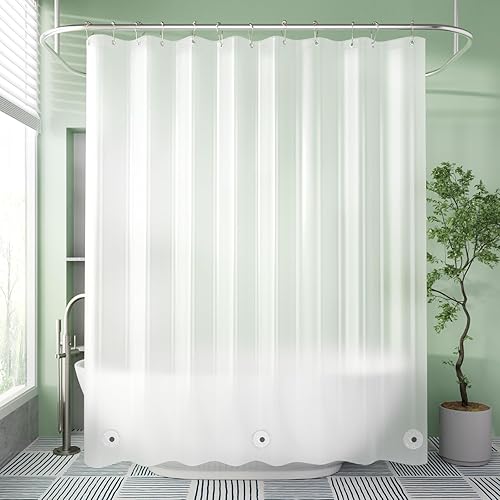 Vista 34 de AmazerBath Forro de cortina de ducha, forro de ducha gris de 72 x 72 pulgadas, bonitos forros de cortina de ducha de plástico, cortinas de ducha