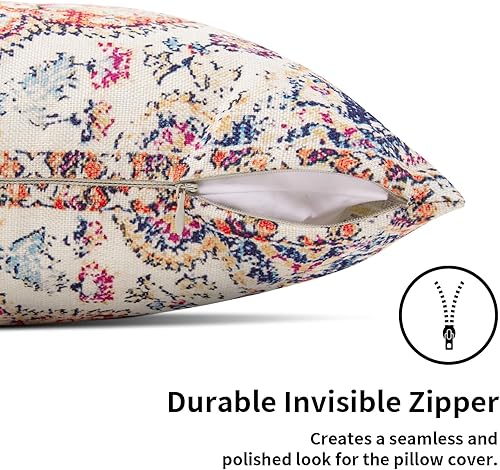 Miniatura 5 de NEXHOME PRO Juego de 2 fundas de almohada bohemias de 12 x 20 pulgadas, con estampado de alfombra persa, fundas de almohada decorativas de madera