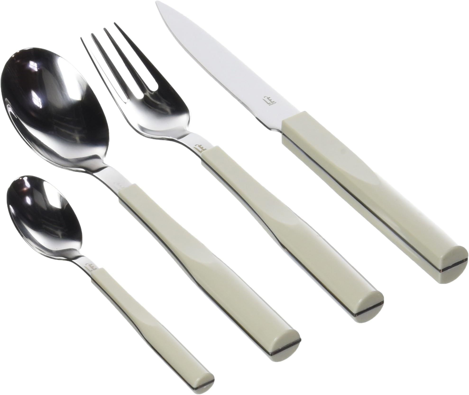 Luxury French Flatware Set | L'E Starck Colored Collection | 24pcs | White