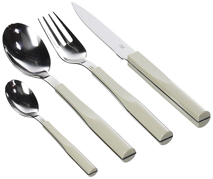 Degrenne | Luxury French Flatware Set | L'E Starck Colored Collection | 24pcs | White