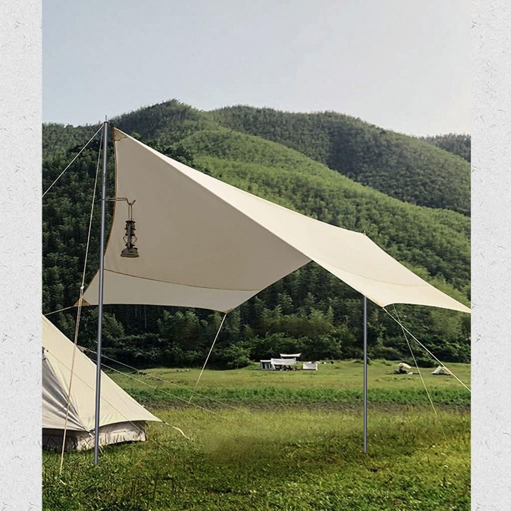 Tent Tarp Outdoor Camping Tarp Portable Waterproof Rain Fly Tent Tarp for Camping Hiking Tent Tarp (Color : White, Size : Small)