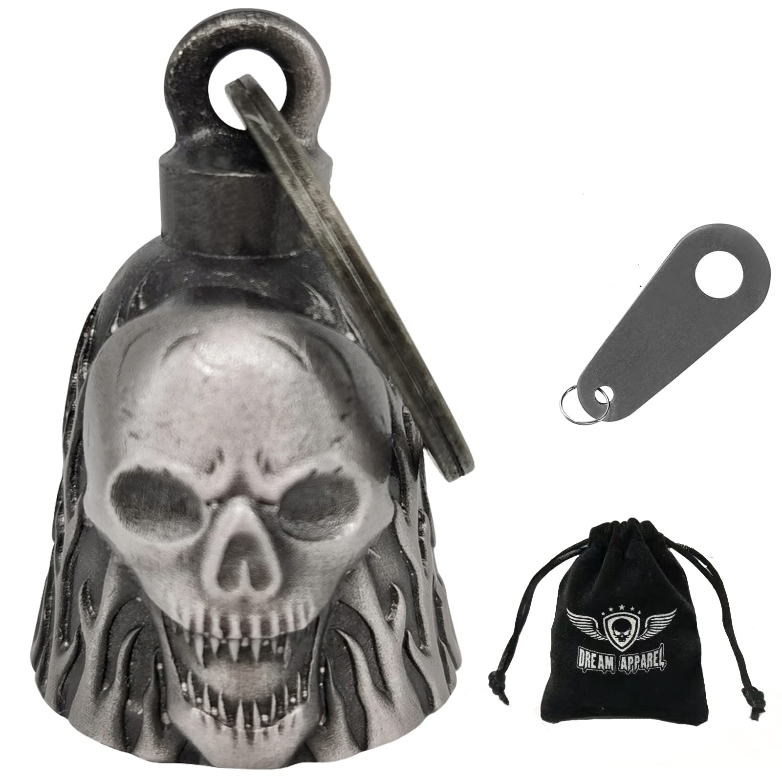 Dream Apparel Motorcycle Ride Bell For Bikers, Heavy Spirit Bells Accessory And Key Chain For Luck
