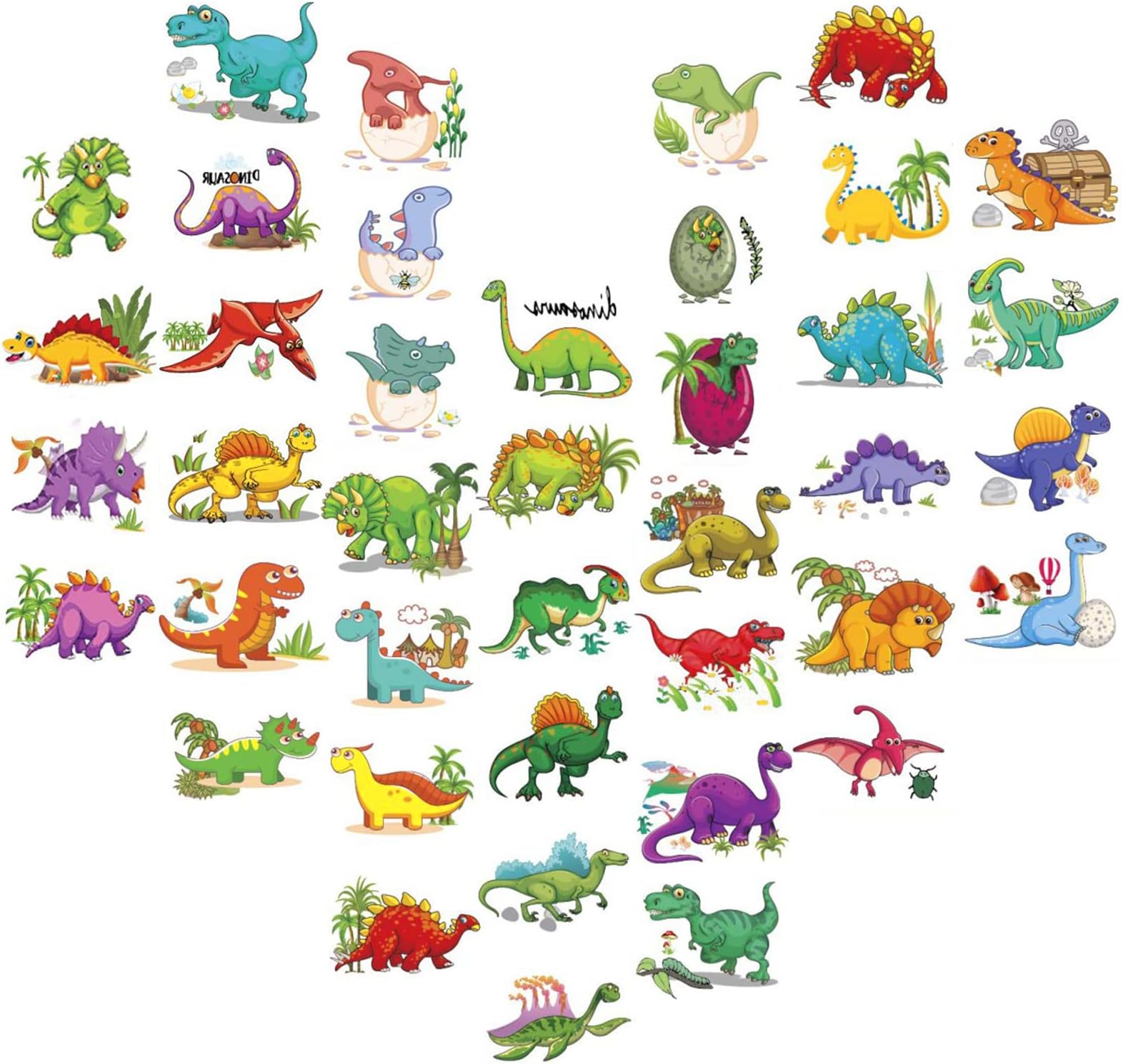 Dinosaur Temporary Tattoos, 240pcs (Pack of 30 Sheets) Happy Easter Dinosaur & Eggs Tattoos Kids Boys Birthday Party Favors Supplies Goodie Bag Fillers