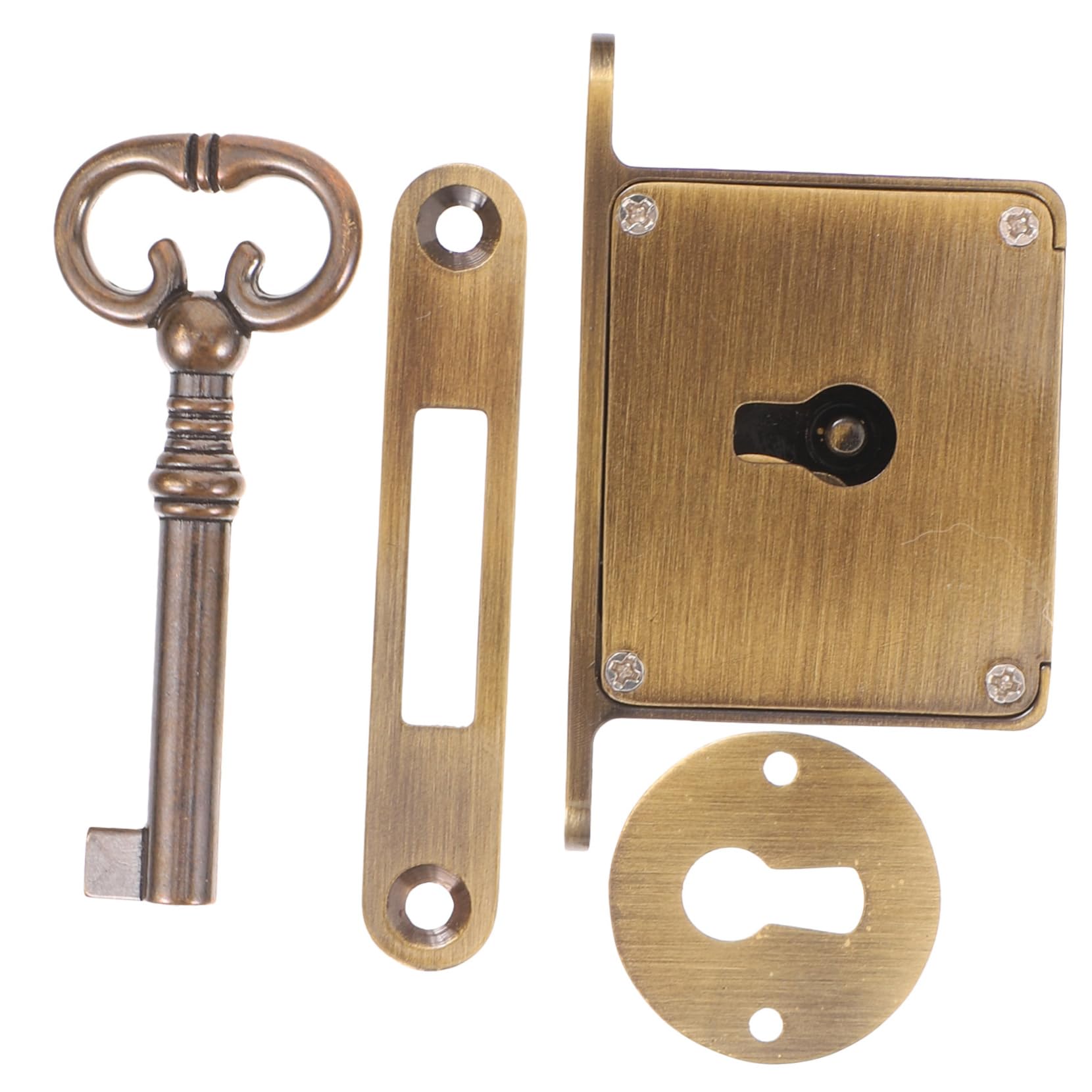 Serratura per Cassetto in Ottone Stile Antico Color Oro con Chiave, Facile da Installare, per Armadietti e Mobili Vintage, Esperienza D'uso Confortevole