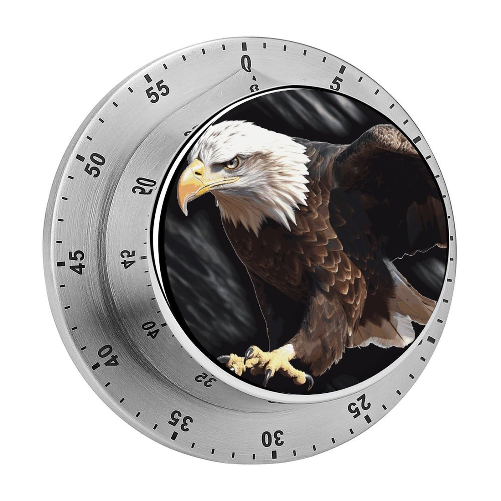 an Eagle Visual Timer with Loud Alarm 60-Minute Kitchen Timers Exquisite Stainless Steel Body - Mechanical Desk Timer Countdown Clock for Cooking Chef Clock
