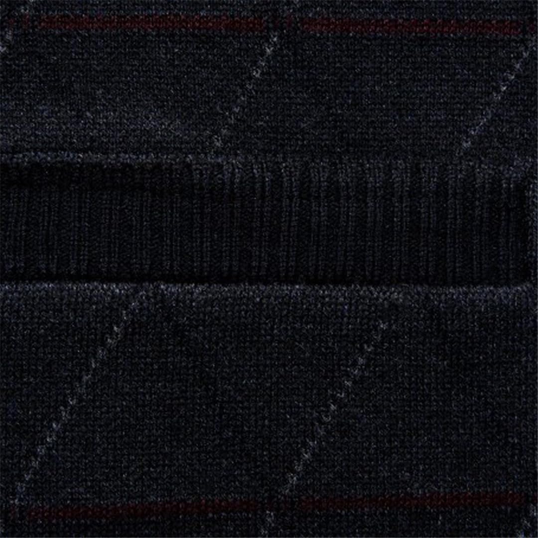 Chaleco de punto de lana para hombre, con botones, suéter básico sin mangas, chaqueta a cuadros, vintage, para otoño e invierno, cuello en V