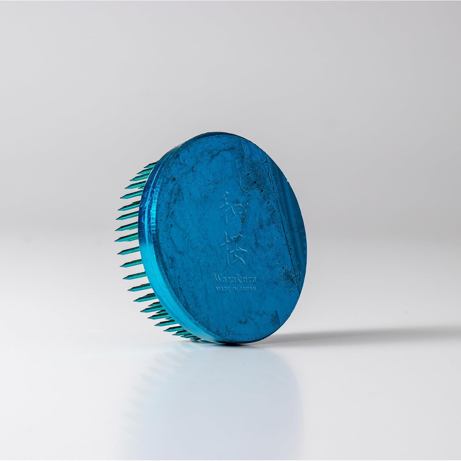 Wazakura Ikebana Kenzan Round, Japanese Floral Arranging Frog Holder, Made in Japan - Blue 63mm