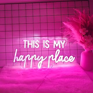Neon Signs for Wall Decor - This Is My Happy Place Neon Signs for Teen G...