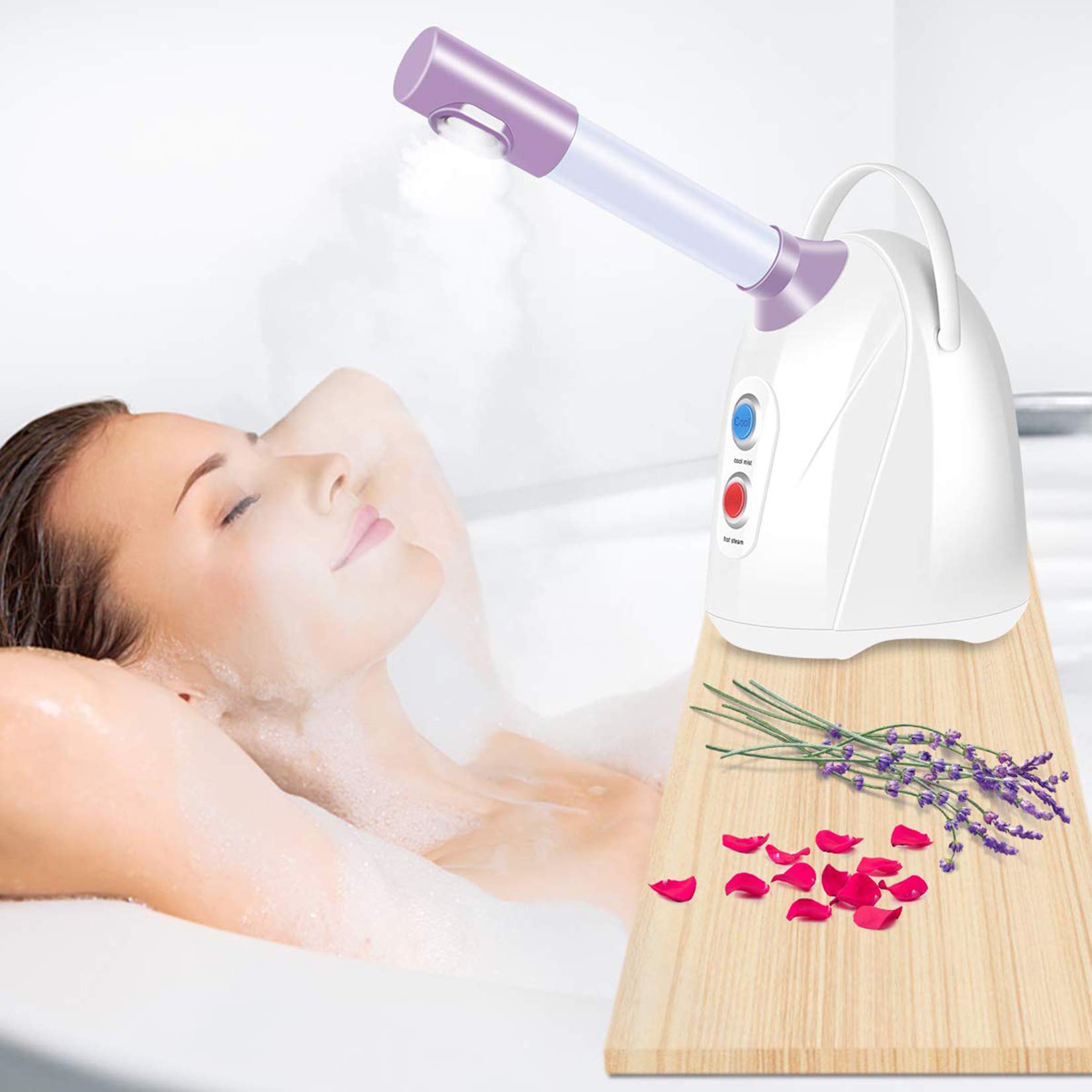 Vaporizzatore facciale - Vaporizzatore facciale nano ionico, umidificatore portatile per nebulizzazione per spa e salone di casa, vaporizzatore personale per seni idratanti per la cura della pelle d