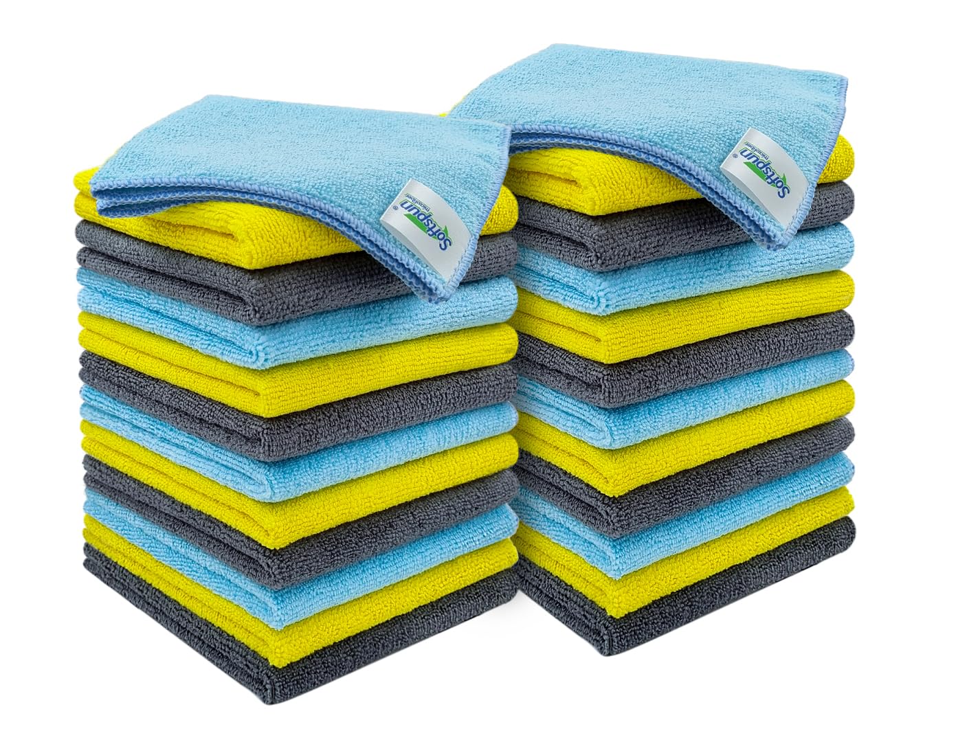 SOFTSPUN Microfiber Cleaning Cloths 24pcs 30x30cms Pack of 24 multi - Image 1