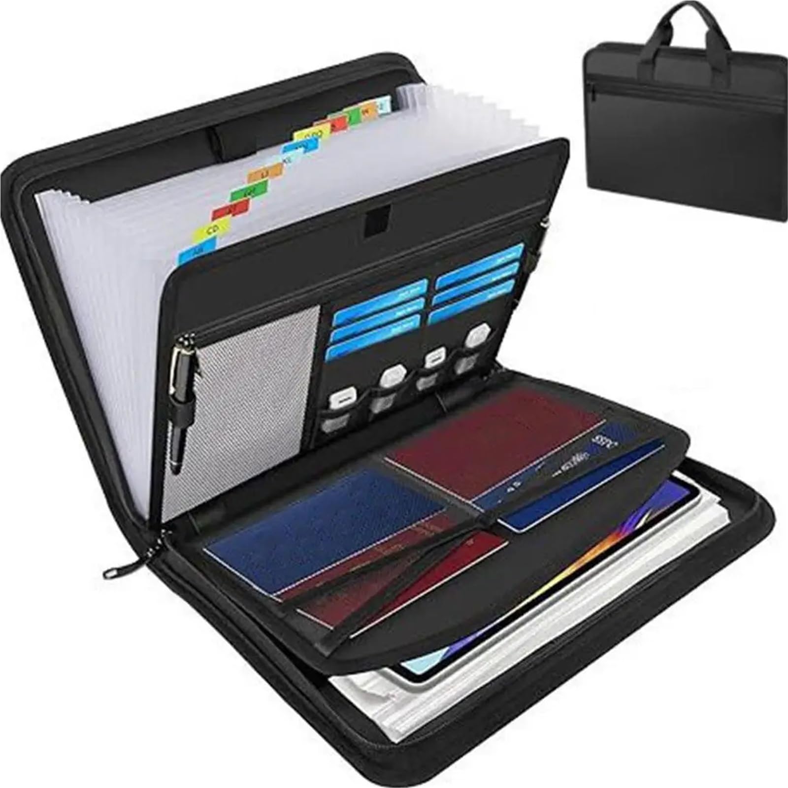 Porta Documenti Borsa porta documenti ignifuga impermeabile | Borsa for documenti A4 con cerniera, custodia pieghevole for fisarmonica, grande capacità di archiviazione