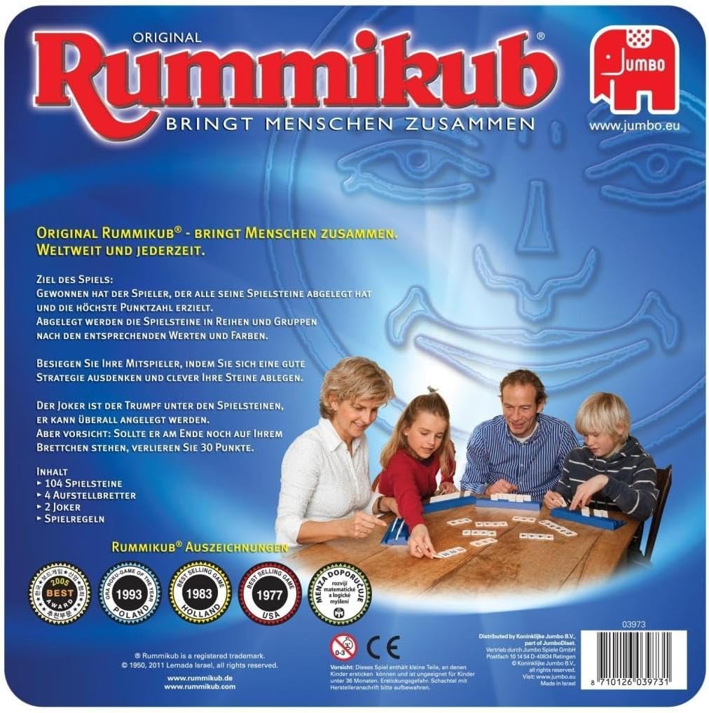 Jumbo Spiele - Rummikub in der Metalldose - Gesellschaftsspiel - Ab 7 Jahren - Art. Nr. 03973