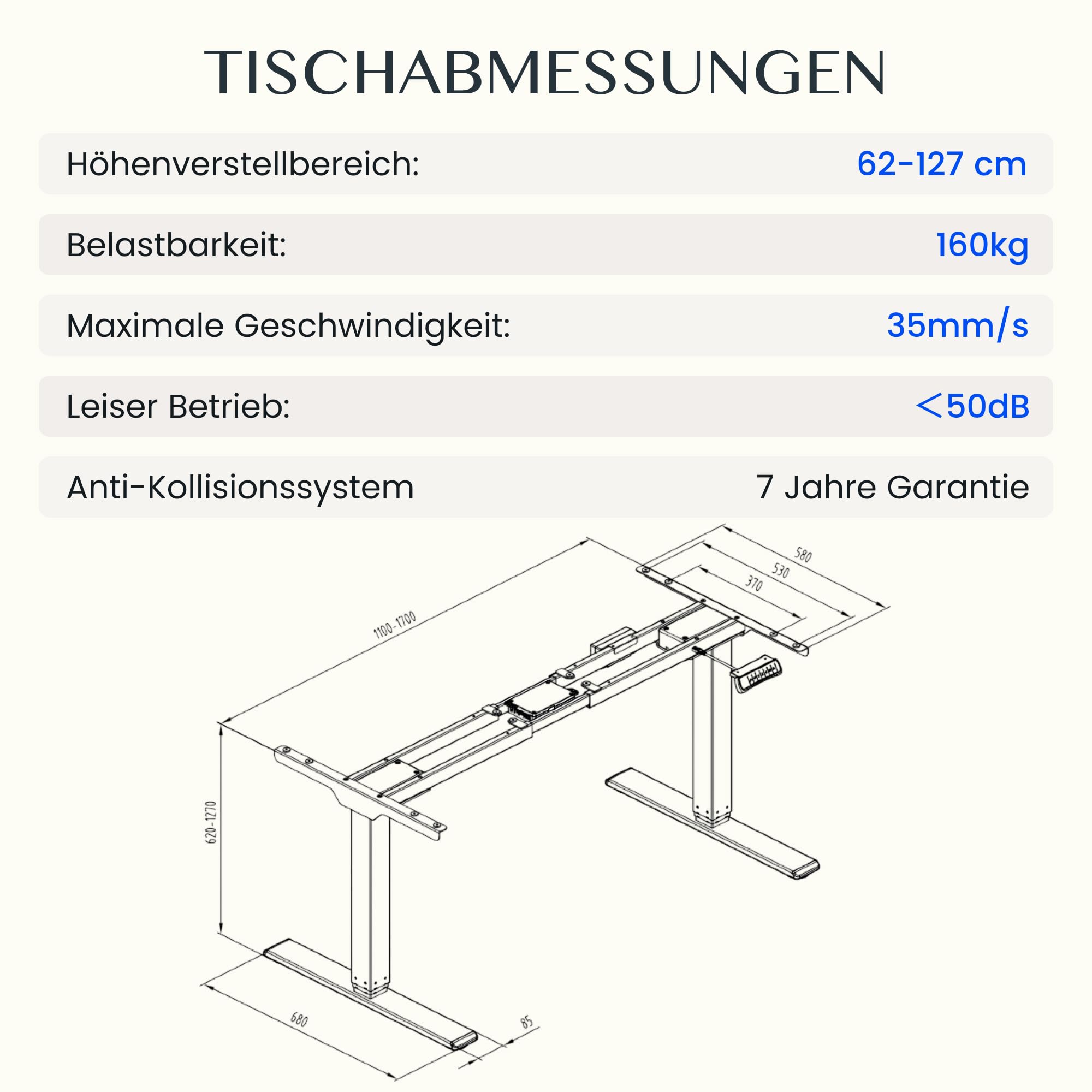 FLEXISPOT Höhenverstellbarer Schreibtisch Elektrisch Tischgestell mit 2 starken Motoren, Super Belastung 160KG, 3-Fach-Teleskop, Memory-Steuerung, LED Höhenanzeige (PRO Schwarz) | Elektrisches Tischgestell mit hoher Belastbarkeit bis 160 kg, Memory-Steuer
