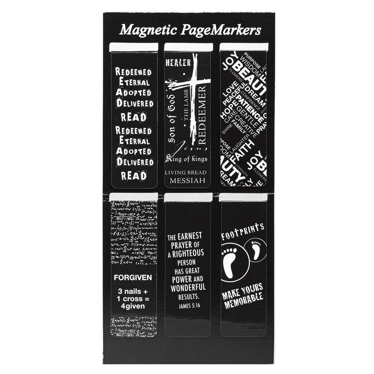Zestaw 12 inspirujących magnetycznych zakładek, do biblii, książki, planera i dziennika, autorstwa Christian Art Gifts