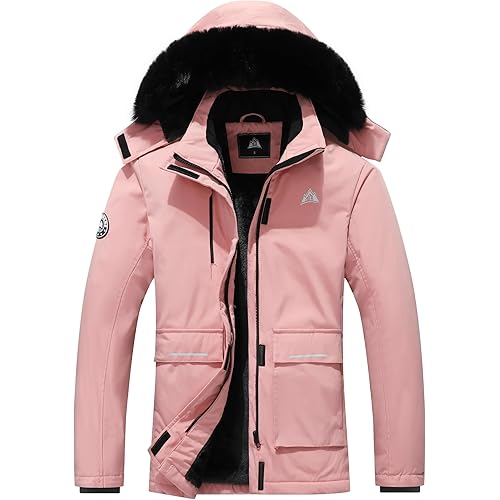 MOERDENG Women's Waterproof Winter Snow Coat Windproof Ski Jacket Hooded Snowboarding Jackets