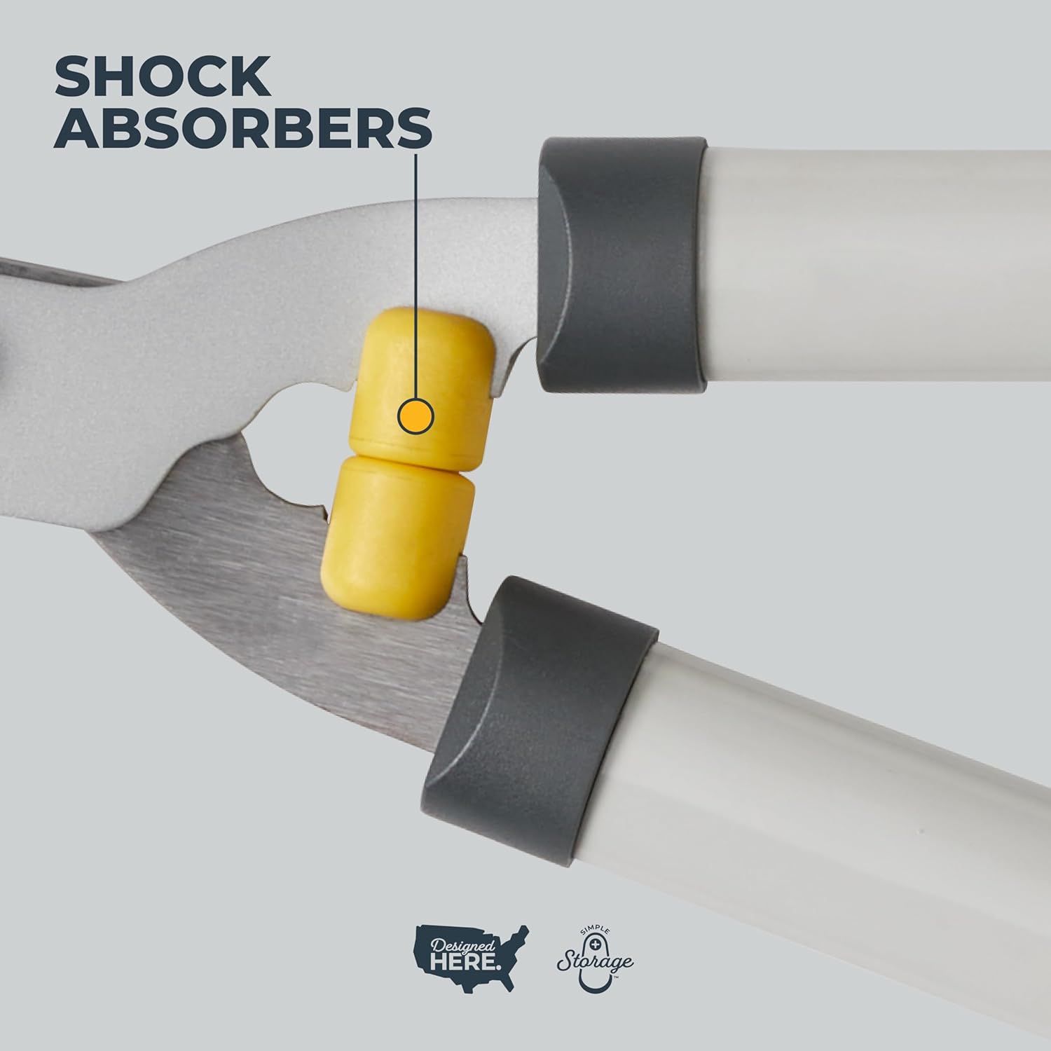 Woodland Tools 22" Regular Duty Hedge Shears - High Carbon Steel Blades, Non-Stick Coating, Cushioned Grips, Shock-Absorbing Bumpers, Manual Hedge Clippers for Shrubs and Bushes