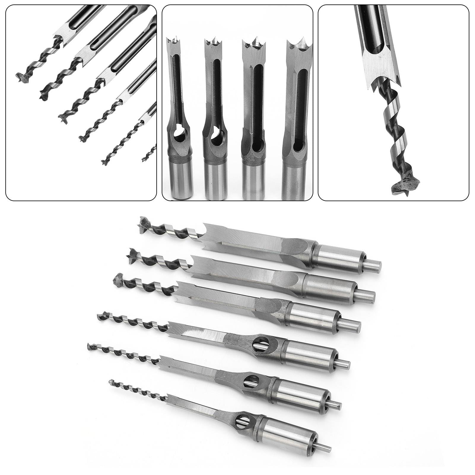 Zestaw 6 otworów kwadratowych do drewna DIY Piła do obróbki drewna 6,4 mm 8 mm 9,5 mm 12,7 mm 14 mm 16 mm
