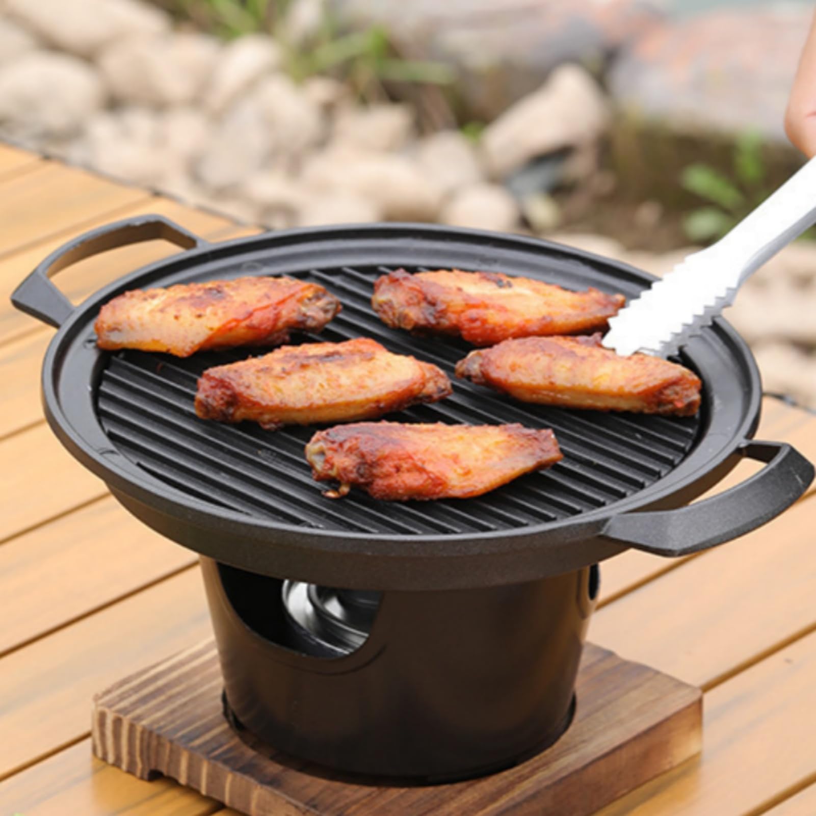 Przenośny bezdymny mini grill Chal łatwy do czyszczenia grill stołowy dla rodziny i koreańskiego grilla nieprzywierający idealny do użytku wewnątrz idealny dla jednej osoby