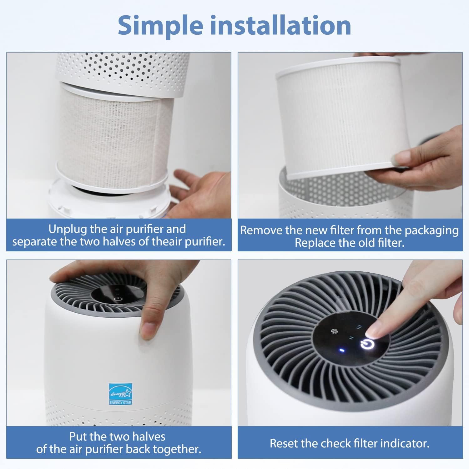 Filtro KZQ - Filtro di ricambio True HEPA Vital 100, compatibile con il