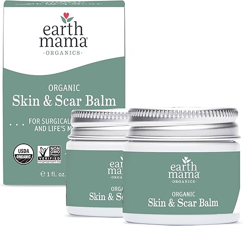 Earth Mama Bálsamo orgánico para la piel y las cicatrices  Cuidado de la piel con recuperación de cesáreas, crema para cicatrices de estrías para el