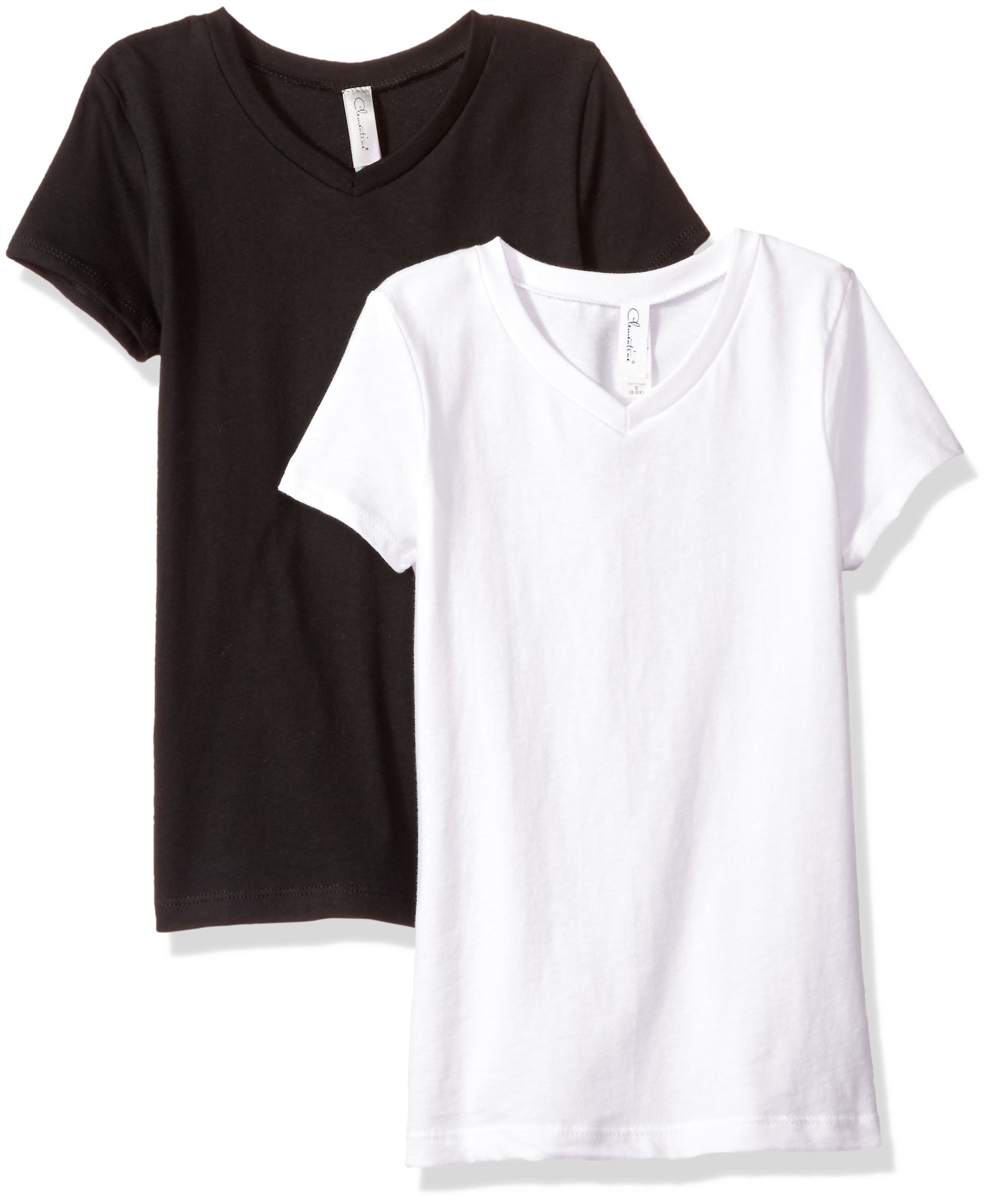 Girls' Everyday Short Sleeve V-Neck T-Shirt (2 Pack)