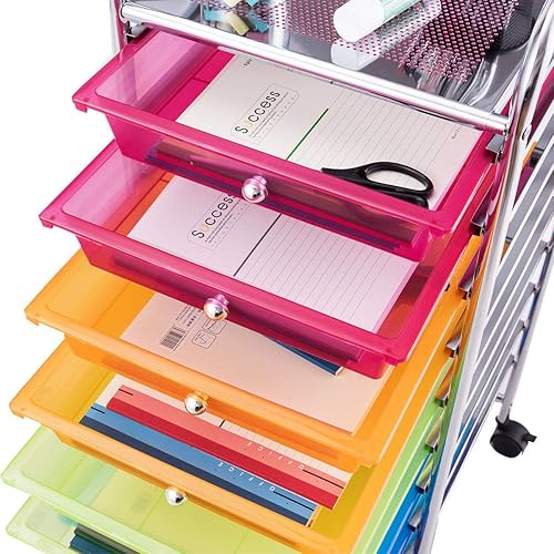 Vista 120 de Carro de almacenaje, de Giantex, con ruedas, para oficina, para guardar papeles, transparente, Transparente