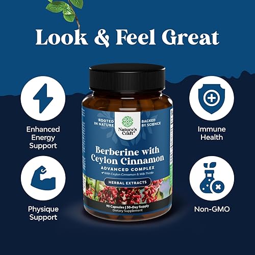 Miniatura 12 de Balancing Berberine Plus 1200mg por porción Complejo – Berberina antioxidante con cápsulas de canela de Ceilán más extracto de cardo mariano