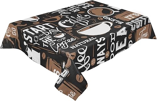 Miniatura 4 de LEOSUCRE Mantel rectangular de 60 x 102 pulgadas, mantel de café rural, impermeable, mantel para exteriores, mantel de cocina, comedor, mesa de