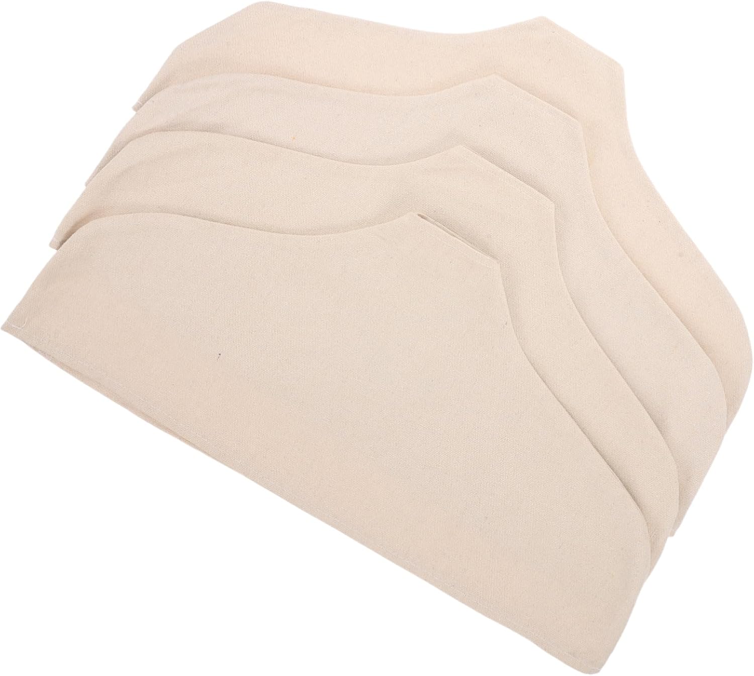Uonlytech 4pcs Beige Cotton Linen Garment Hanger Covers with Anti-dust and Soft Protection Features Suitable for Temporary Garment Rack Additions and Everyday Care