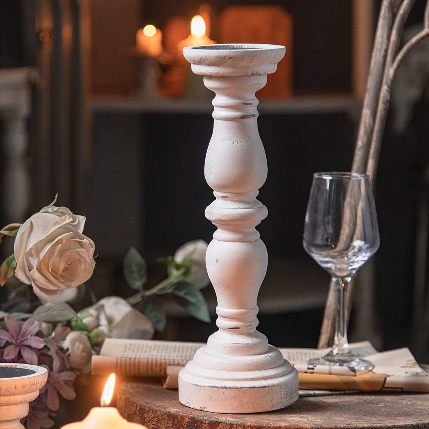 Portacandele In Legno Con Pentacolo – Disco Per Altare Wicca – Decorazione Vintage Spirituale – Regalo Per Praticanti Stregoneria