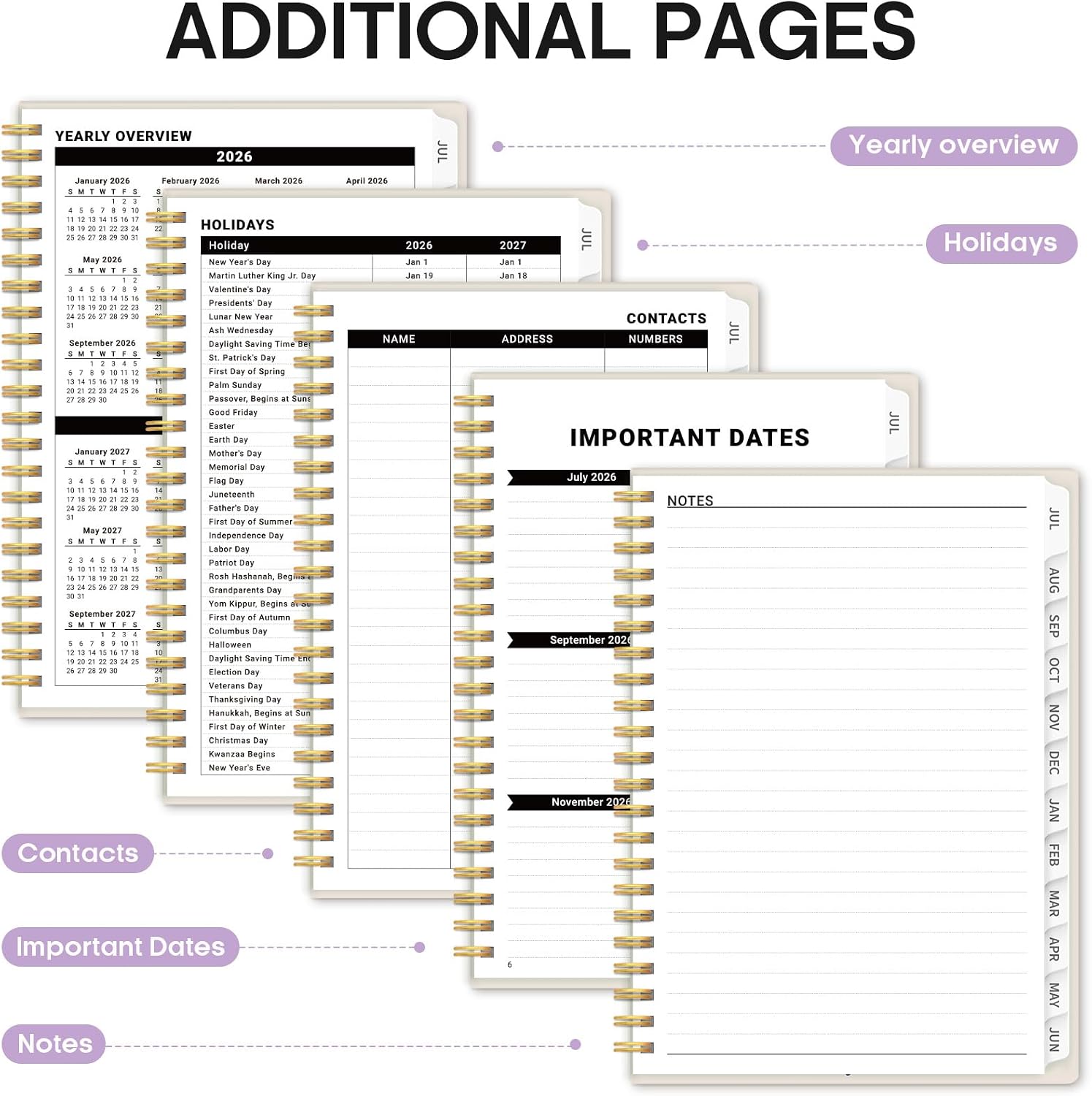 Taja Planner 2026-2027, Jul 2026-Jun 2027 Monthly & Weekly Calendar Book image 5