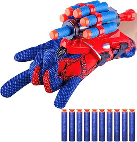 AODAI Guantes de araña para hombre, juguete de tirador de telaraña, juguete para niños, lanzador de superhéroes de plástico, lanzador de películas