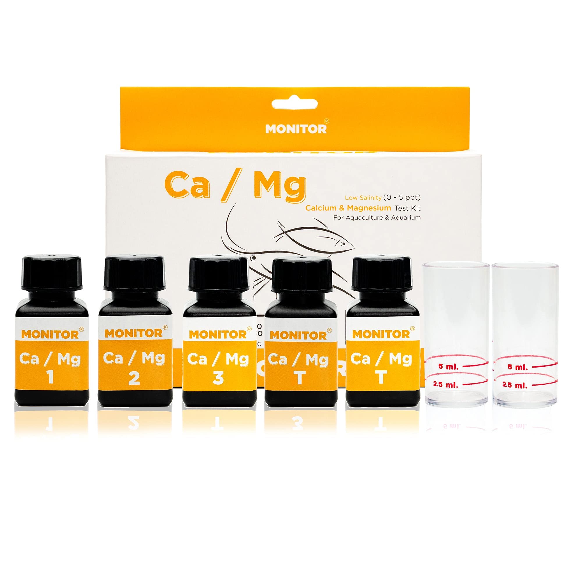 Monitor Calcium/Magnesium Low Salinity (05 PPT) Test KIT (120 Tests