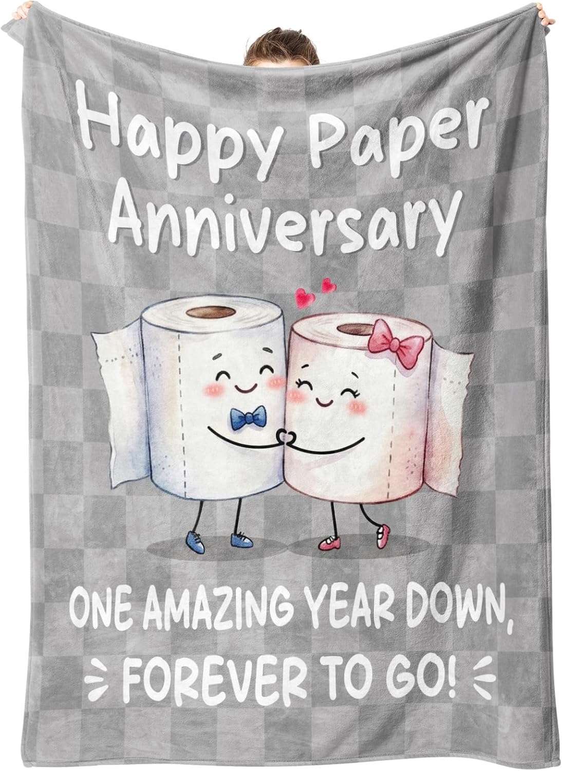 1 Year Anniversary Blanket Gifts for Him Her - Couple Blanket